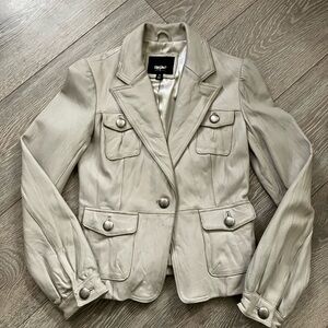 ✨Vintage✨Mossimo Y2K Genuine Leather tailored Blazer Jacket Size XS